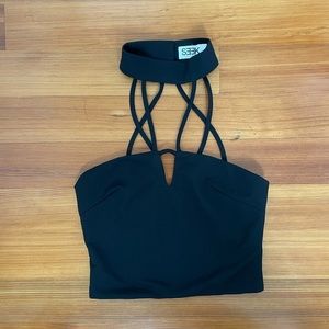 Seek The Label Crop Top with Neck Closure